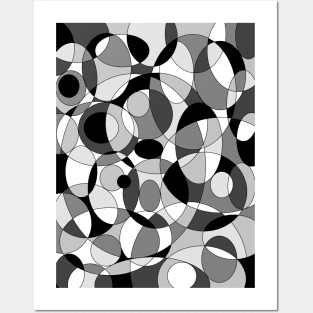 black and white cool circles Posters and Art